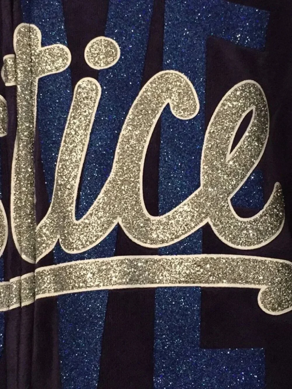 Justice 16 navy blue velour glitter LOVE hoodie jacket